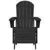  Adirondack szék lábpihentetővel fekete HDPE