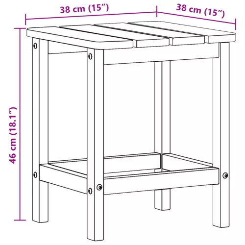  Adirondack oldaltáblázat fehér 38x38x45 cm HDPE