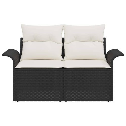  Kerti kanapé párnával Fekete 141 x 62 x 69 cm polirattan