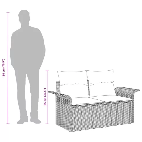  Kerti kanapé párnával 141 x 62 x 69 cm polirattan