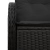  2-Fős Kerti Kanapé Párnákkal Fekete Polirattan