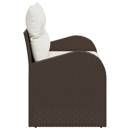  2-személyes kerti kanapé párnákkal Barna Poli Rattan