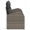  2 személyes kerti kanapé tárolóval és párnákkal, szürke poli rattan
