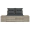  2 személyes kert kanapé tárolóval és párnákkal Szürke Polirattan