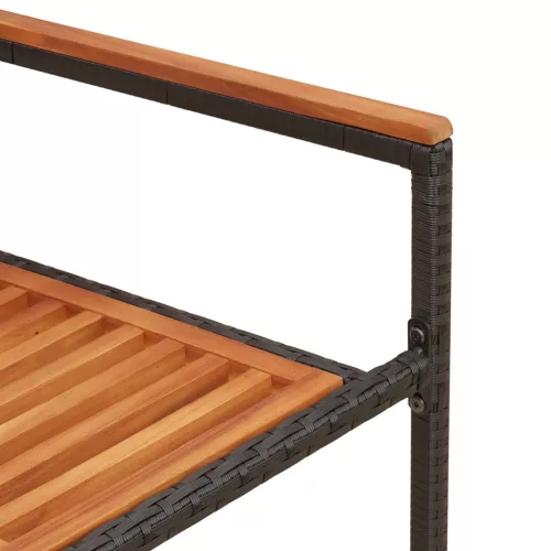  Összecsukható Kerti Székek - 2 db-os csomag, Fekete Poli Rattan