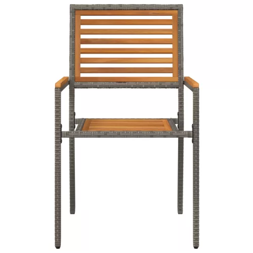  Összecsukható Kerti Székek - 2 db Szürke Polirattan