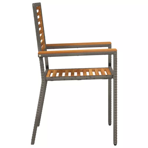  Összecsukható Kerti Székek - 2 db Szürke Polirattan