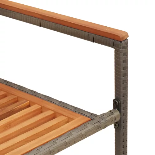  Összecsukható Kerti Székek - 2 db Szürke Polirattan