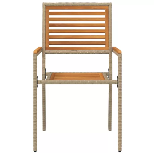  Összecsukható Kerti Székek - 2 db Bézs Poli Rattanban.