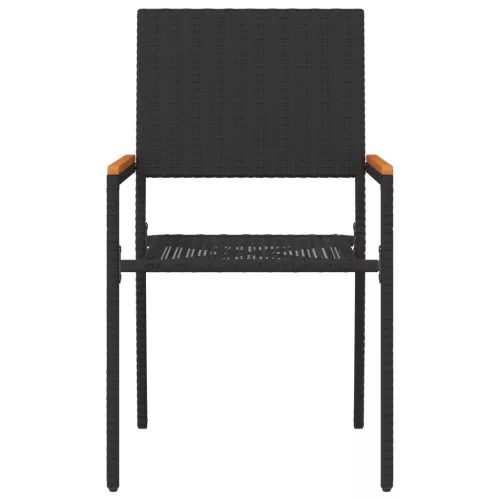  Összecsukható Kerti Székek - 2 Darabos Szett Fekete Polirattan