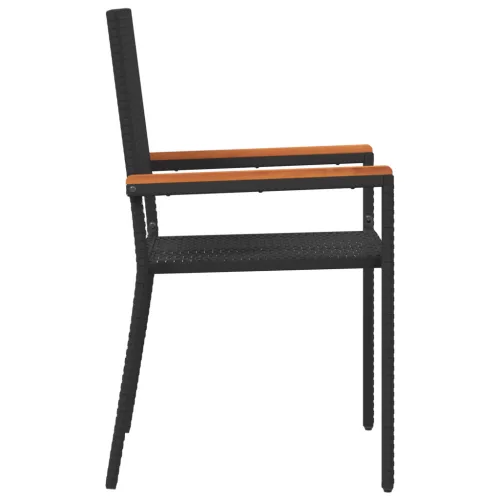  Összecsukható Kerti Székek - 2 Darabos Szett Fekete Polirattan