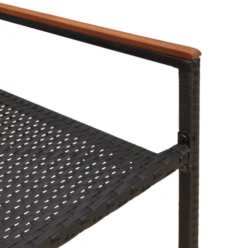  Összecsukható Kerti Székek - 2 Darabos Szett Fekete Polirattan