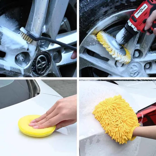  Autó Tisztító Ecset Szett 19 db 19 pcs Több Szín na