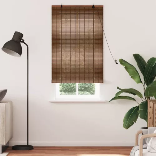  Roletta függönyökkel Barna 80 x 220 cm bambusz
