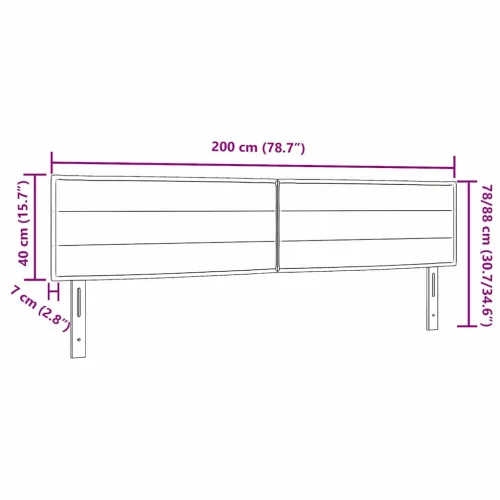  Fejtámla fejtámlával Sötétszürke 200 cm Műbőr