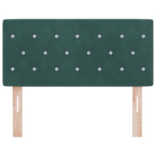  Fejtámla Kristálygombos Kárpitozott Sötét Zöld 90 cm Bársony