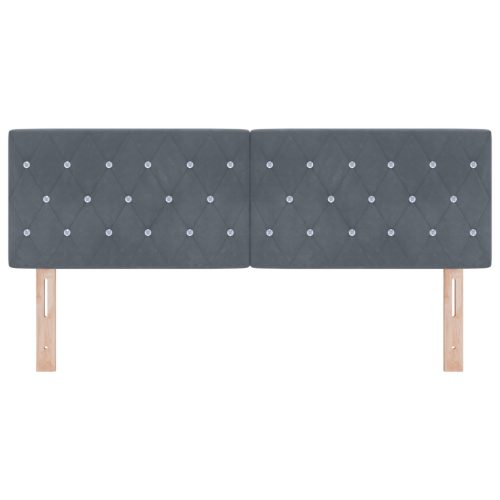  Fejtámla Kristály Gombbal Díszített Sötétszürke 160 cm Velvet