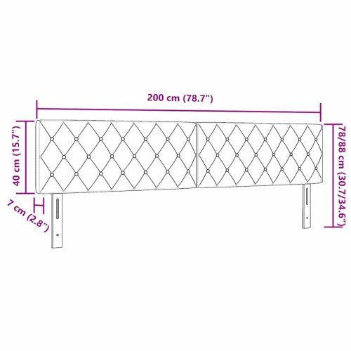  Fejtámla Fekete 200 cm Bársony