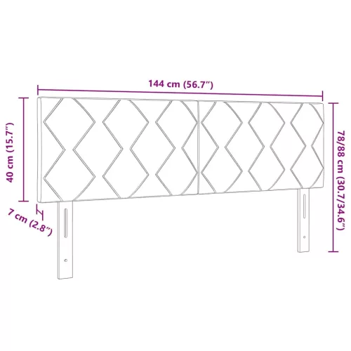  Fejtámla fejtámlával Fekete 144 cm Bársony