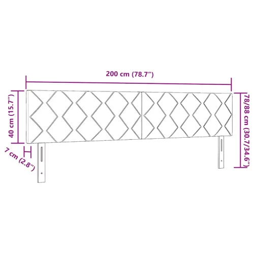  Fejtámla fejtámlával Fekete 200 cm Bársony