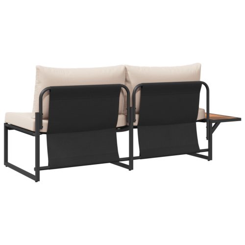  2 személyes kert kanapé topszínű párnákkal