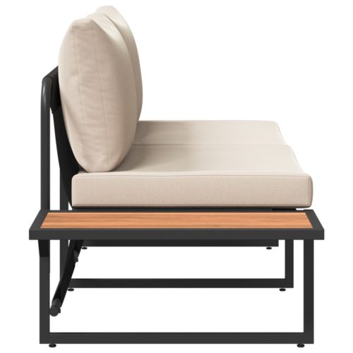  2 személyes kert kanapé topszínű párnákkal