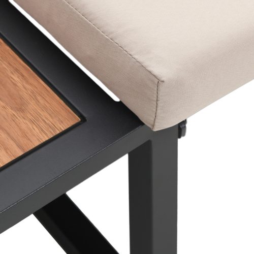  2 személyes kert kanapé topszínű párnákkal