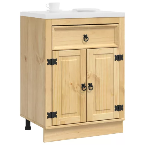 Cabinet fiókkal polcokkal Méz 60 x 46 x 81,5 cm Tömör fenyőfa