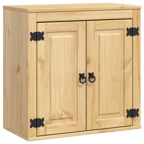  Cabinet polcokkal tárolóval Méz 60 x 32 x 40 cm Tömör fenyőfa