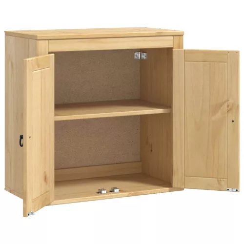  Cabinet polcokkal tárolóval Méz 60 x 32 x 40 cm Tömör fenyőfa