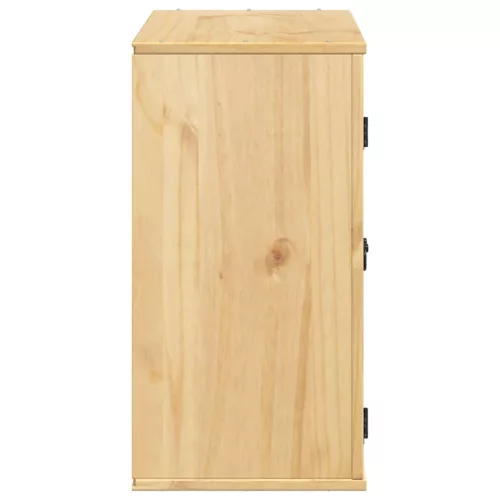  Cabinet polcokkal tárolóval Méz 60 x 32 x 40 cm Tömör fenyőfa