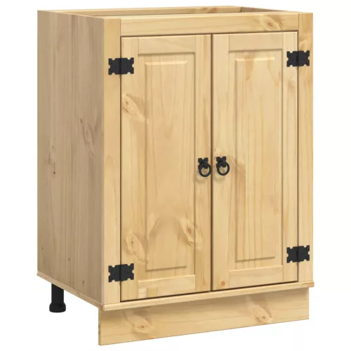  Cabinet polcokkal tárolóval Méz 60 x 46 x 81,5 cm Tömör fenyőfa
