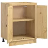  Cabinet polcokkal tárolóval Méz 60 x 46 x 81,5 cm Tömör fenyőfa