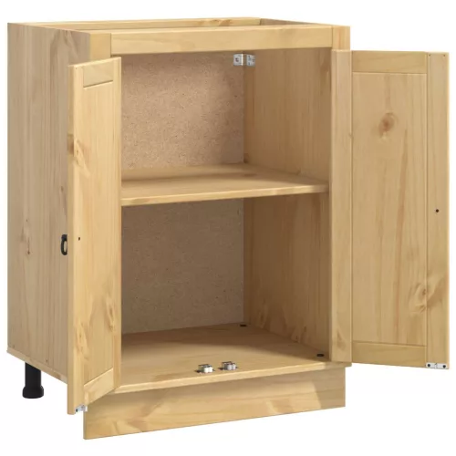  Cabinet polcokkal tárolóval Méz 60 x 46 x 81,5 cm Tömör fenyőfa