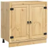  Cabinet polcokkal tárolóval Méz 80 x 46 x 81,5 cm Tömör fenyőfa