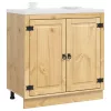 Cabinet polcokkal tárolóval Méz 80 x 46 x 81,5 cm Tömör fenyőfa