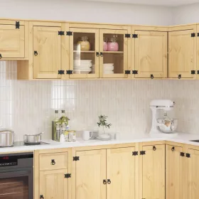    Cabinet polcokkal tárolóval Méz 60 x 32 x 40 cm Tömör fenyőfa