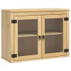  Cabinet polcokkal tárolóval Méz 60 x 32 x 40 cm Tömör fenyőfa