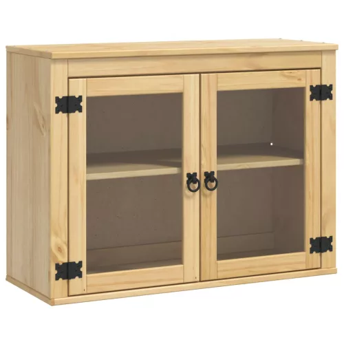  Cabinet polcokkal tárolóval Méz 60 x 32 x 40 cm Tömör fenyőfa