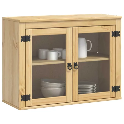  Cabinet polcokkal tárolóval Méz 60 x 32 x 40 cm Tömör fenyőfa