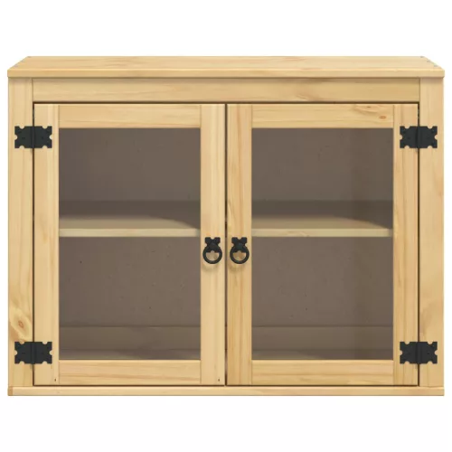  Cabinet polcokkal tárolóval Méz 60 x 32 x 40 cm Tömör fenyőfa
