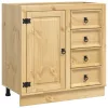  Cabinet fiókkal polcokkal Méz 80 x 46 x 81,5 cm Tömör fenyőfa