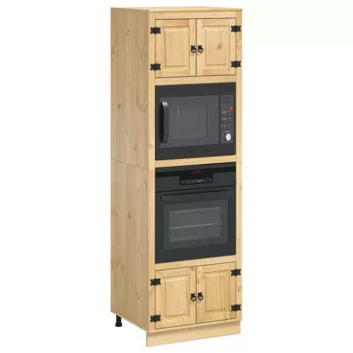  Cabinet polcokkal tárolóval Méz 60 x 32 x 40 cm Tömör fenyőfa