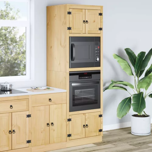  Cabinet polcokkal tárolóval Méz 60 x 32 x 40 cm Tömör fenyőfa