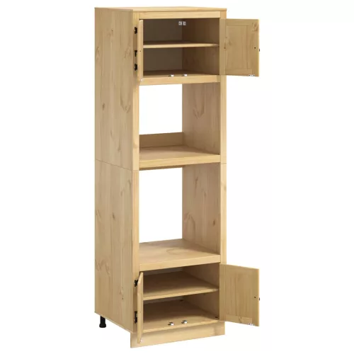  Cabinet polcokkal tárolóval Méz 60 x 32 x 40 cm Tömör fenyőfa