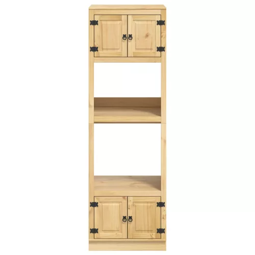  Cabinet polcokkal tárolóval Méz 60 x 32 x 40 cm Tömör fenyőfa