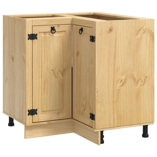  Cabinet polcokkal tárolóval Méz 60 x 32 x 40 cm Tömör fenyőfa