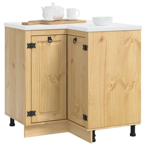  Cabinet polcokkal tárolóval Méz 60 x 32 x 40 cm Tömör fenyőfa