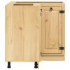 Cabinet polcokkal tárolóval Méz 60 x 32 x 40 cm Tömör fenyőfa