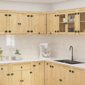    Cabinet polcokkal tárolóval Méz 80 x 80 x 60 cm Tömör fenyőfa